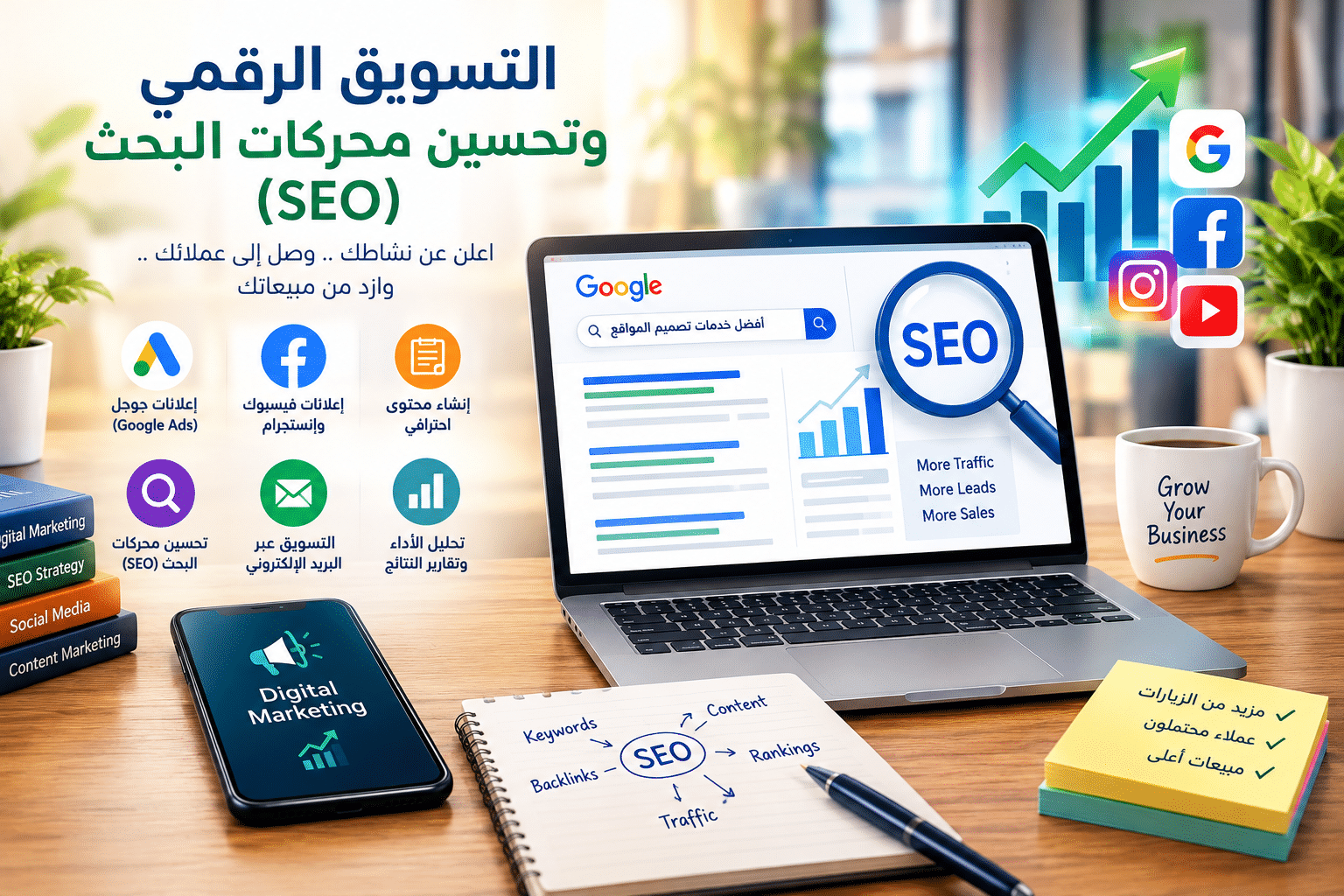 arabic digital marketing seo workspace